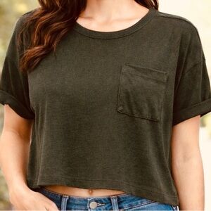 American Eagle Outfitters Women's Olive Short Sleeve Tee